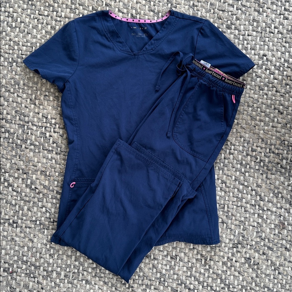 HeartSoul Navy Blue Scrub Set